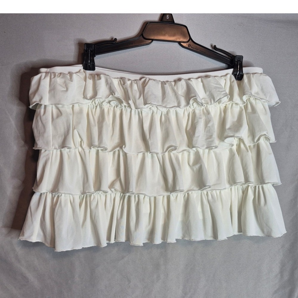 Urban Outfitters Cloud Dancer White Ruffle Tiered Mini Skirt - Size L